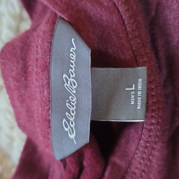 Eddie Bauer Quilted Red Crew Neck Sweater - Picture 2 of 4